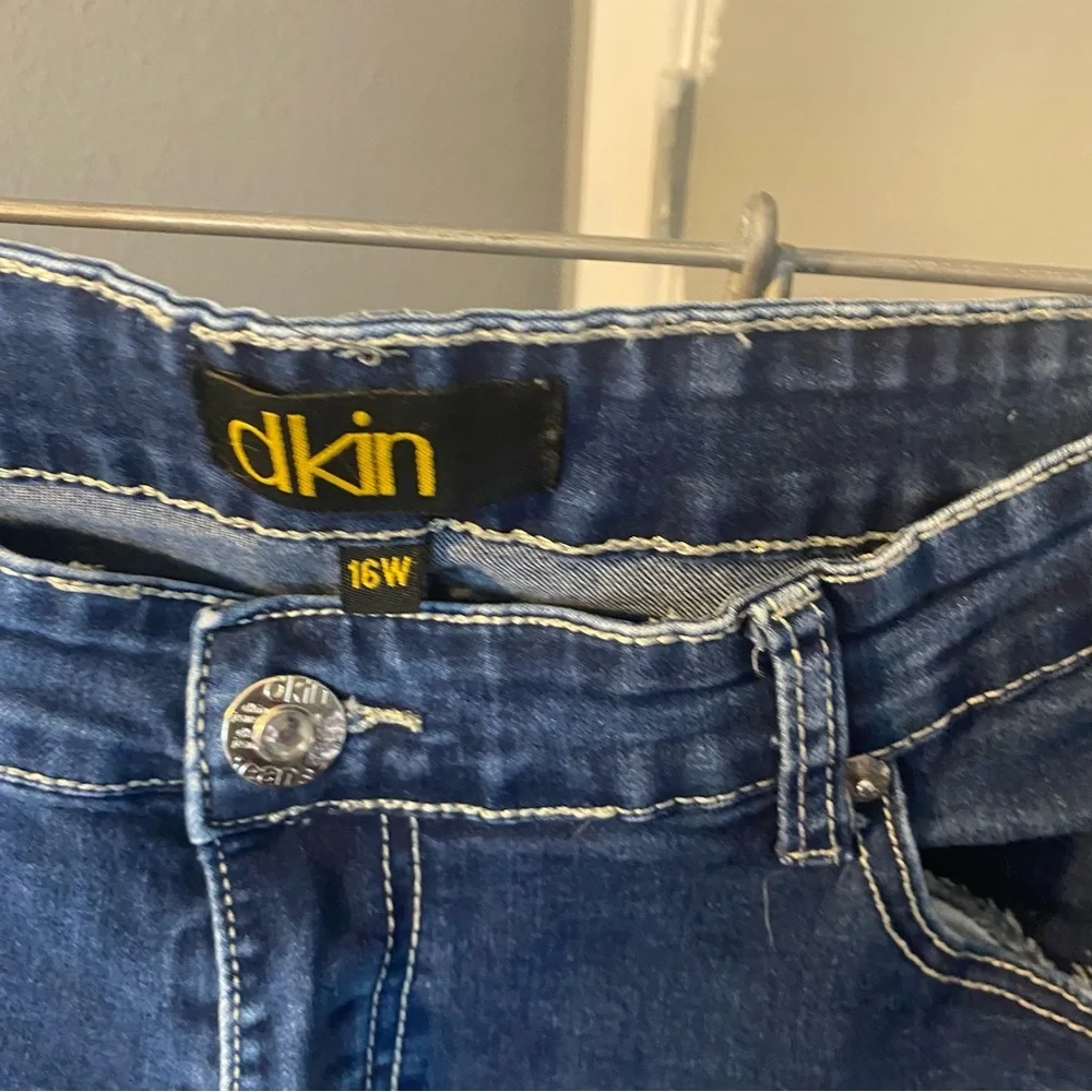 Jeans from dkin‎ Size 16W Distressed Straight Leg Cute with tight roll cuff